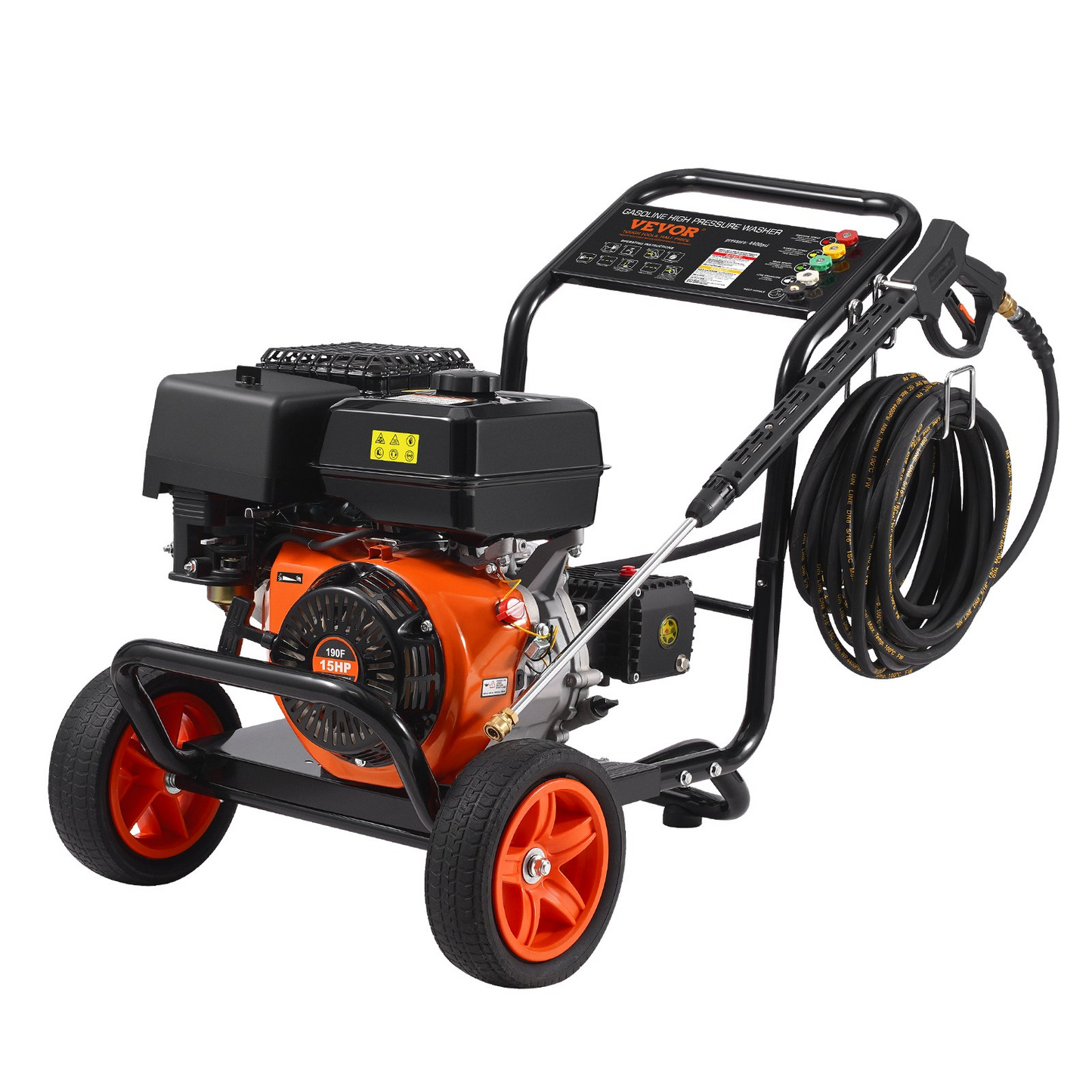 VEVOR Gas Pressure Washer 4400 PSI 15L/min 4 GPM with 5 Nozzle Set for Cars