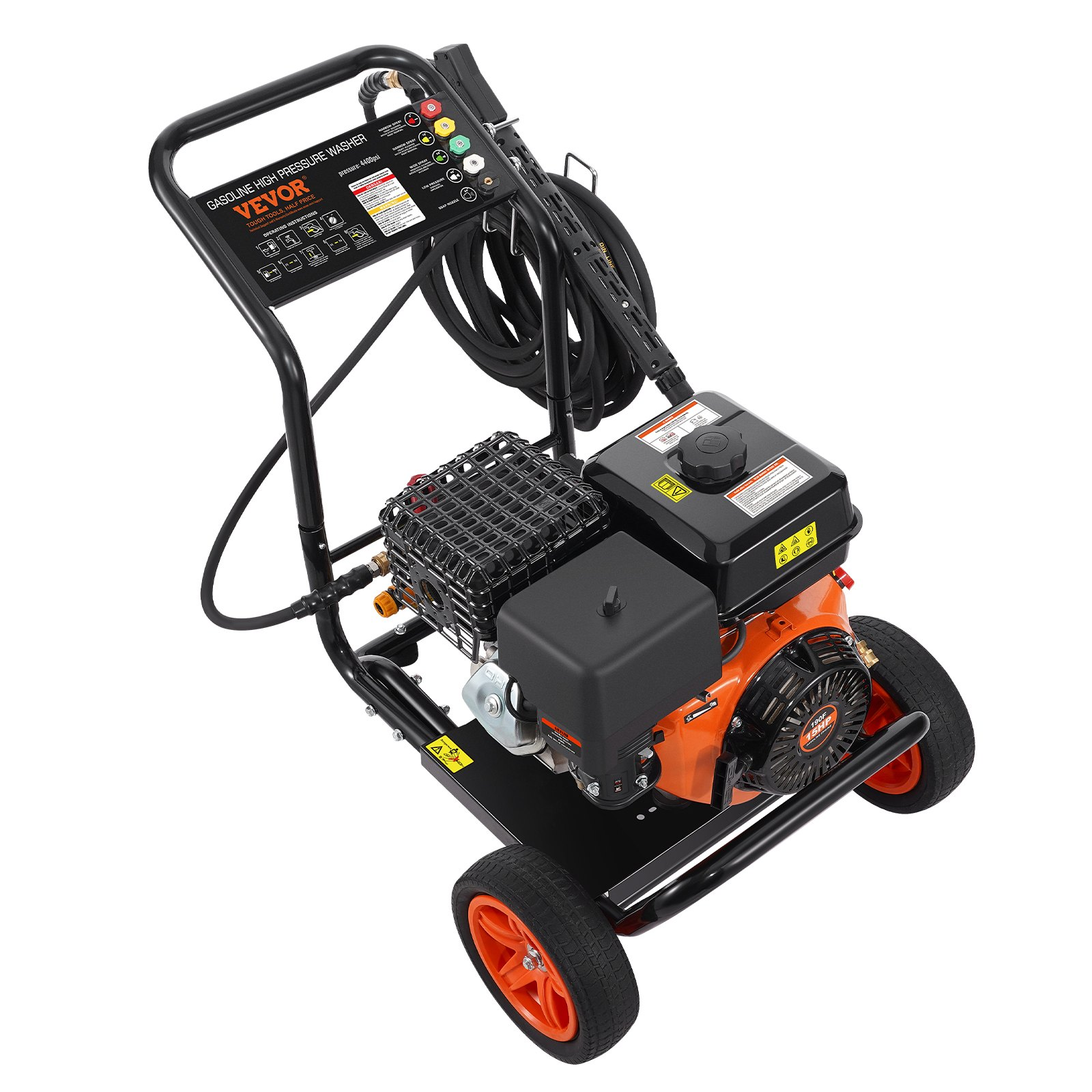 VEVOR Gas Pressure Washer 4400 PSI 15L/min 4 GPM with 5 Nozzle Set for Cars