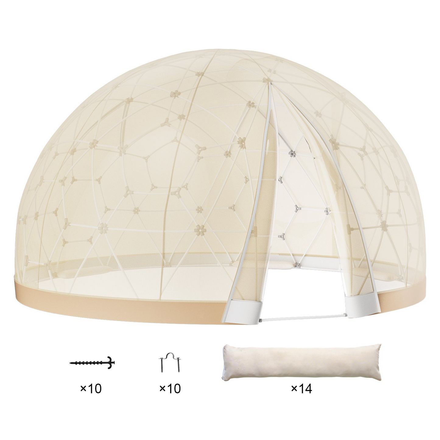 VEVOR 365.8 cm Dome Bubble Tent Double Cover w/ Transparent Window for Camping Party