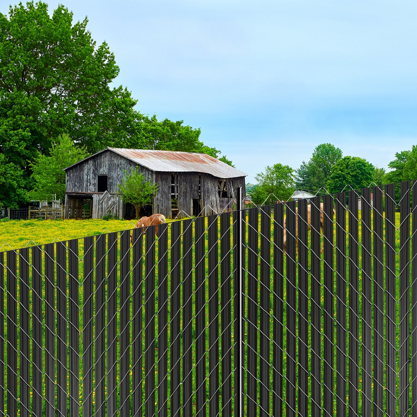 VEVOR Chain Link Fence Privacy Slats Double-Wall with Wings for 8' High Fence