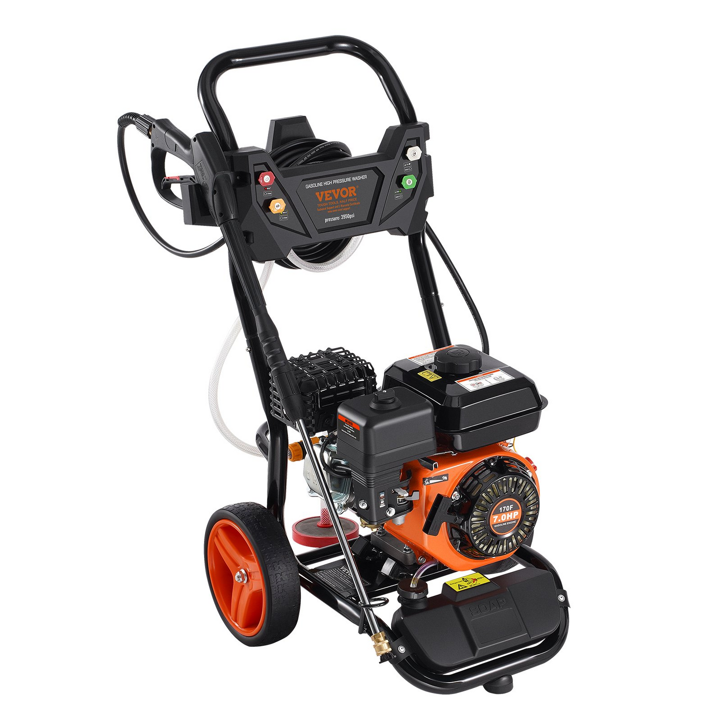 VEVOR Gas Pressure Washer 3950 PSI 10L/min 2.6 GPM with 5 Nozzle Set for Cars