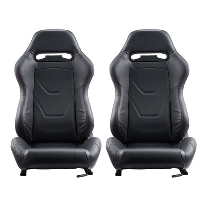 VEVOR 2 Set Racing Seat Adjustable Racing Chair with PVC Leather & Q235B Slider