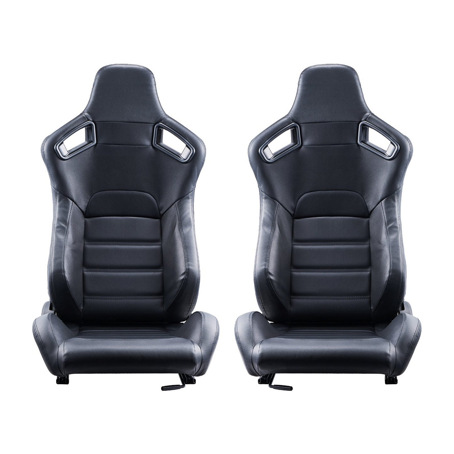 VEVOR 2 Set Racing Seat Adjustable Racing Chair with PVC Leather & Q235B Slider