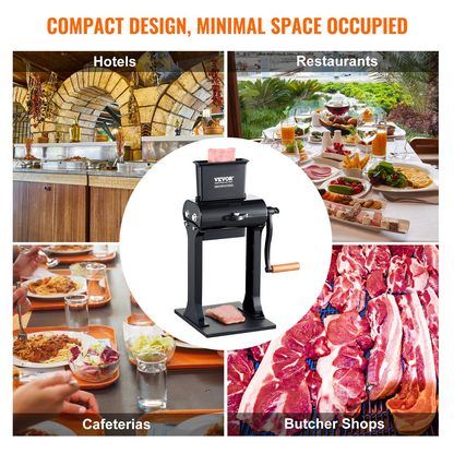 VEVOR Commercial Meat Tenderizer, Heavy Duty Stainless Steel Meat Tenderizer Machine, Quick and Easy Manual Operation Kitchen Tool, 14.7 cm Feed Port for Beef, Turkey, Chicken, Pork, Steak, and Fish