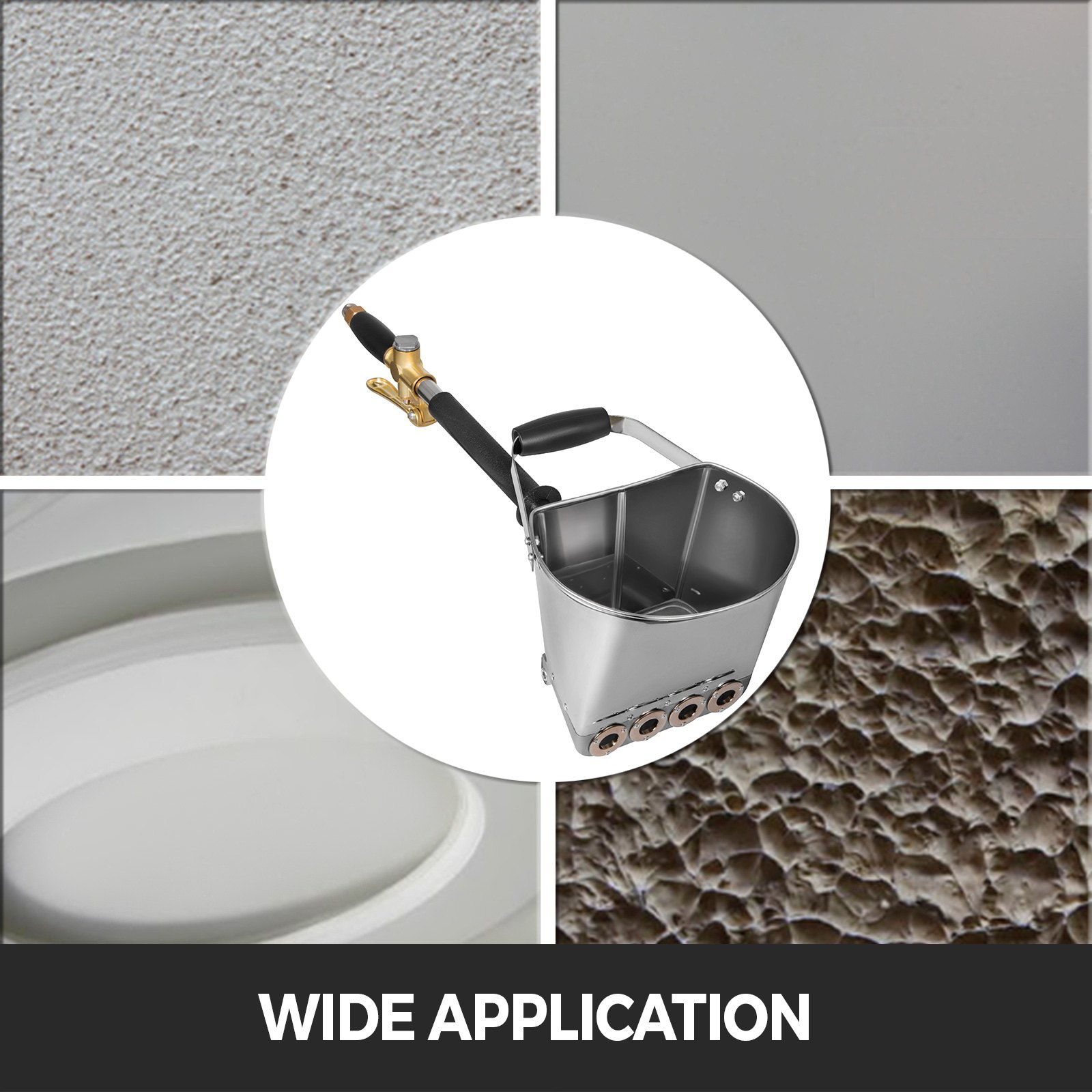 VEVOR 4 Jet Cement Mortar Spray Gun Stucco Sprayer 4 Jet Hopper Plaster Concrete Cement Sprayer Gun