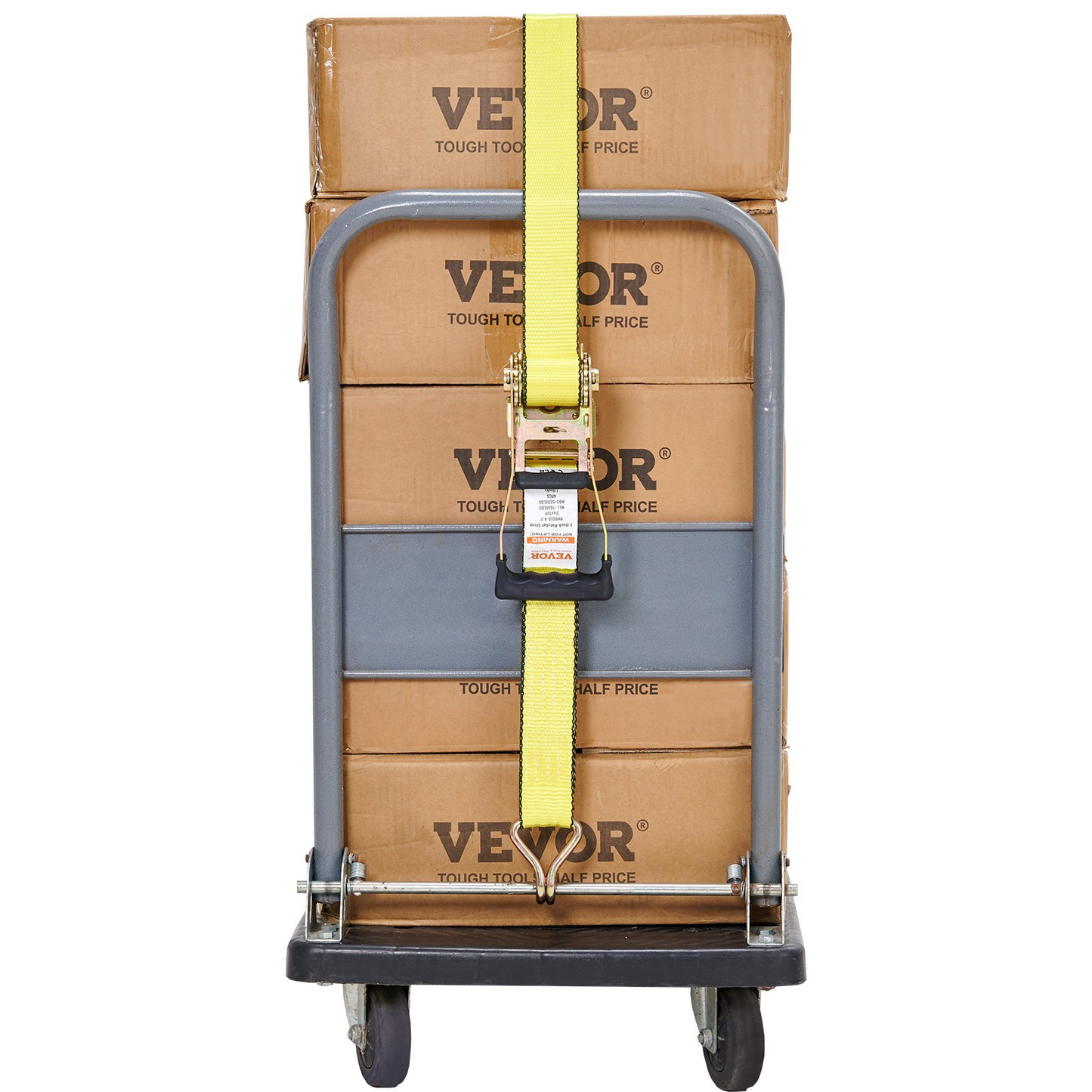 VEVOR Ratchet Tie Down Straps (4PK), 5000 lb Break Strength, Double J Hook Includes 4 Premium 2" x 15' Rachet Tie Downs with Padded Handles, for Moving Securing Cargo, Appliances, Lawn Equipment