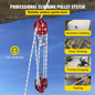 VEVOR Twin Sheave Block and Tackle 12 mm 30.48-60.96 m Twin Sheave Block with Braid Rope 2993.5-3498.6 kg Double Pulley Rigging