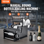 VEVOR Manual Round Labeling Machine, 15-20pcs/min, Bottle Label Applicator for Round Bottles, Adjustable Manual Round Bottle Labeler Suitable for Bottle Diameter 1.98-11.99 cm (with Pressing Bar)