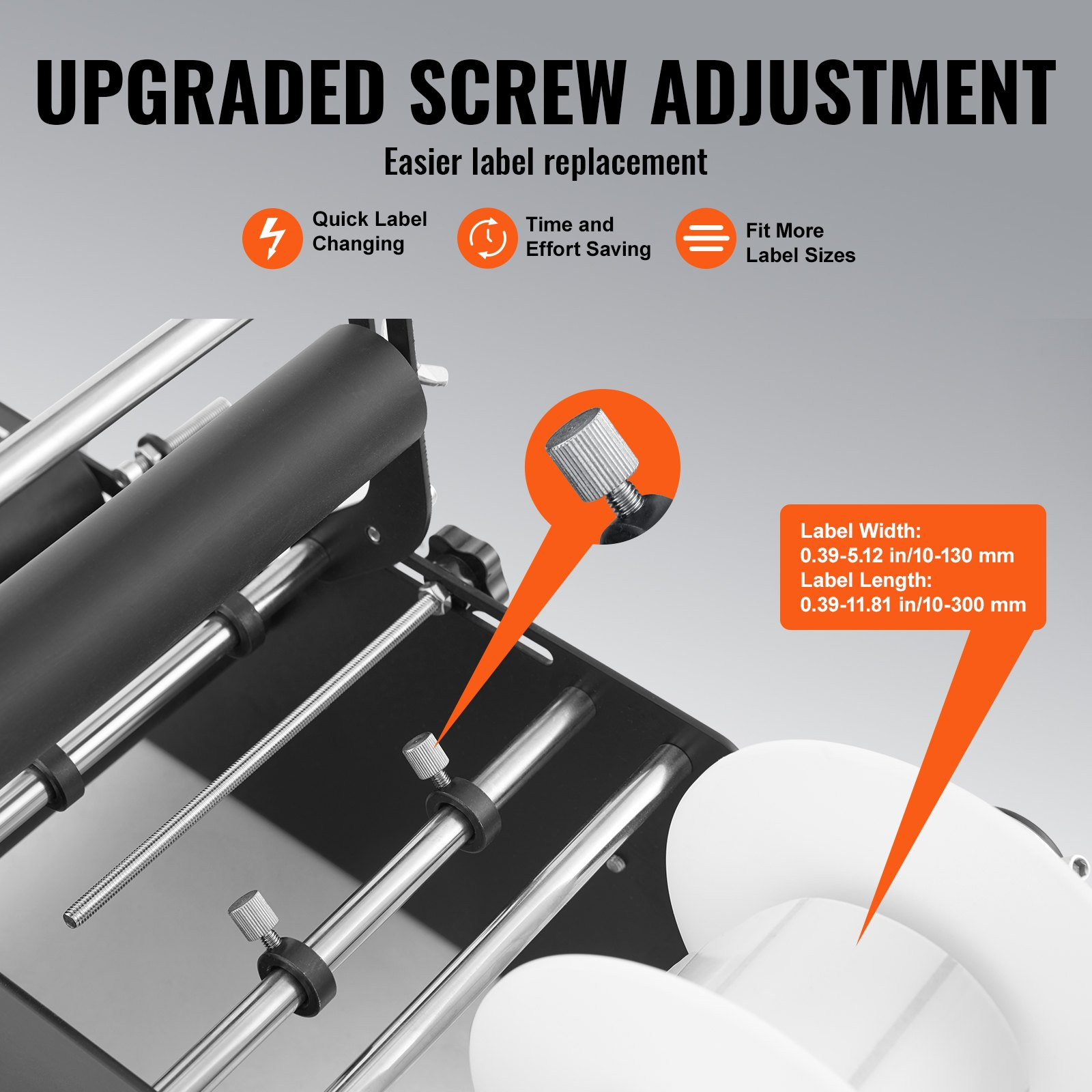 VEVOR Manual Round Labeling Machine, 15-20pcs/min, Bottle Label Applicator for Round Bottles, Adjustable Manual Round Bottle Labeler Suitable for Bottle Diameter 1.98-11.99 cm (with Pressing Bar)