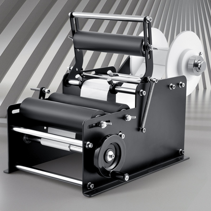 VEVOR Manual Round Labeling Machine, 15-20pcs/min, Bottle Label Applicator for Round Bottles, Adjustable Manual Round Bottle Labeler Suitable for Bottle Diameter 1.98-11.99 cm (with Pressing Bar)