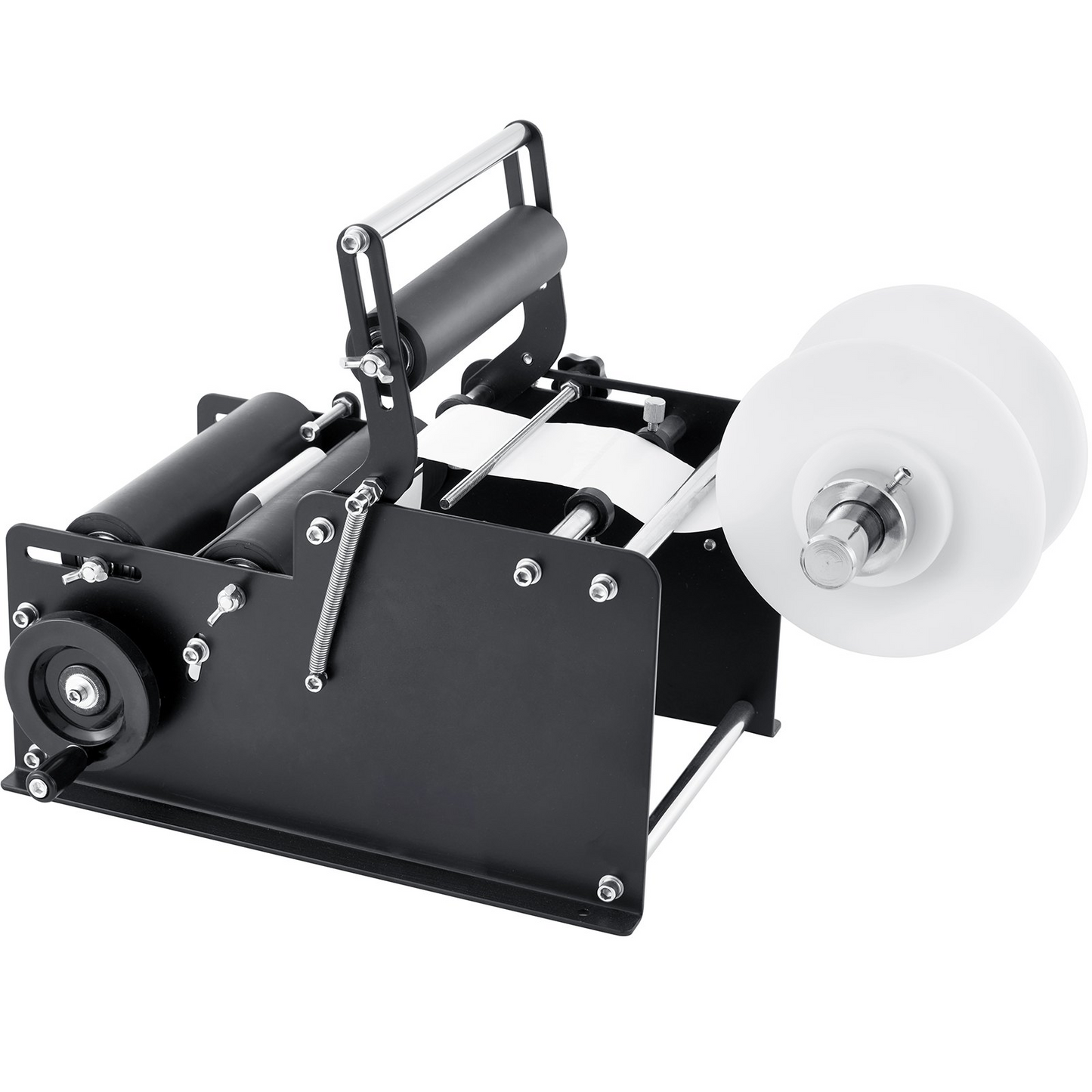 VEVOR Manual Round Labeling Machine, 15-20pcs/min, Bottle Label Applicator for Round Bottles, Adjustable Manual Round Bottle Labeler Suitable for Bottle Diameter 1.98-11.99 cm (with Pressing Bar)