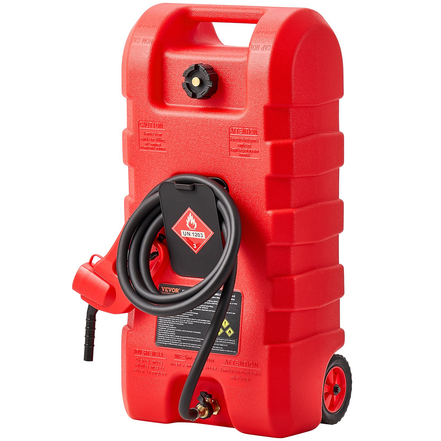 VEVOR Fuel Caddy 15 Gallon Portable Fuel Tank with Gravity & Hand Pump Modes