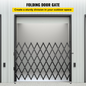 VEVOR Single Folding Security Gate, 131.00 x 187.96 cm Folding Door Gate, Steel Accordion Security Gate, Flexible Expanding Security Gate, 360° Rolling Barricade Gate, Scissor Gate or Door with Padlock