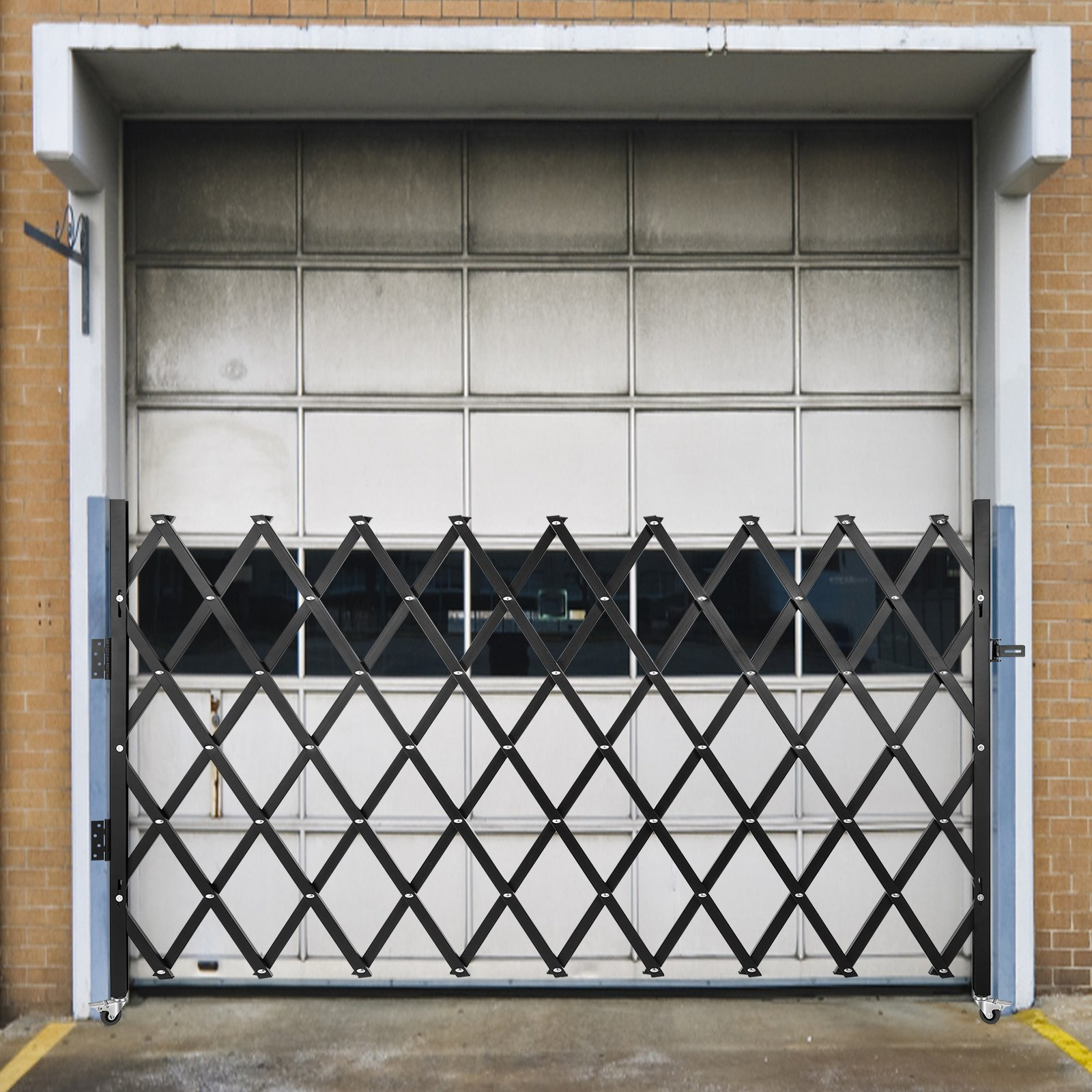 VEVOR Single Folding Security Gate, 131.00 x 187.96 cm Folding Door Gate, Steel Accordion Security Gate, Flexible Expanding Security Gate, 360° Rolling Barricade Gate, Scissor Gate or Door with Padlock