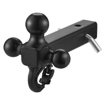 VEVOR Trailer Hitch 2" Receiver 1-7/8" & 2" & 2-5/16" Tri-Ball Hitch with Hook