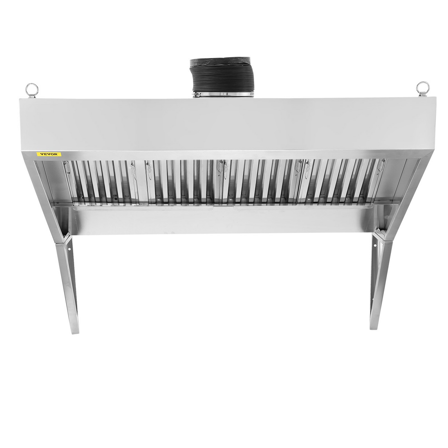 VEVOR Commercial Exhaust Hood, 2.74 m Food Truck Hood Exhaust, 201 Stainless Steel Concession Trailer Hood with 4 Detachable U-shaped Grid Oil Filter Mesh, Rust Resistant Vent Hood for Kitchen Restaurant