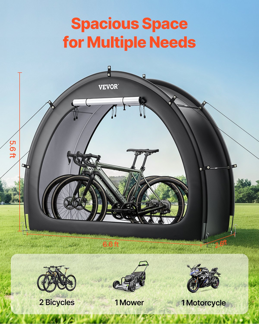 VEVOR Outdoor Bike Storage Tent Fan-Shaped Waterproof Bike Tent for 1 to 2 Bikes