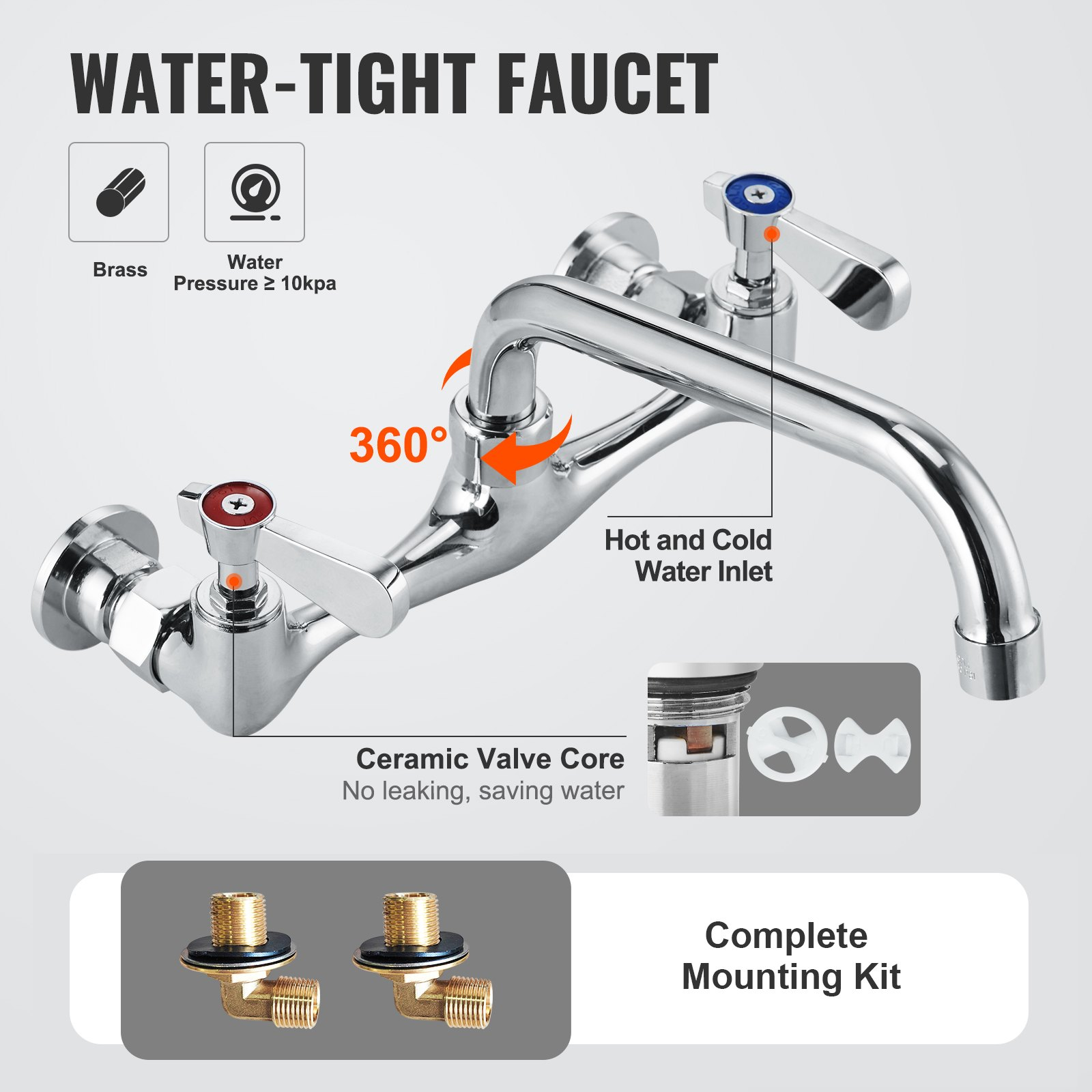 VEVOR Stainless Steel Prep & Utility Sink, 1 Compartment Free Standing Small Sink Include Faucet & legs, 45.7 x 104.1 cm Commercial Single Bowl Sinks for Garage, Restaurant, Kitchen, Laundry, NSF Certified