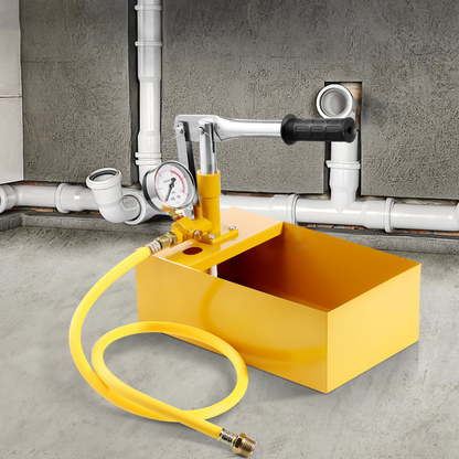 VEVOR Hydrostatic Test Pump, Max 25 bar/362 PSI, Single Valve Hydraulic Manual Water Pressure Tester Kit with Gauge 5L Water Tank, 1 m Hose with 1.27 cm External Thread Connector for Pipeline