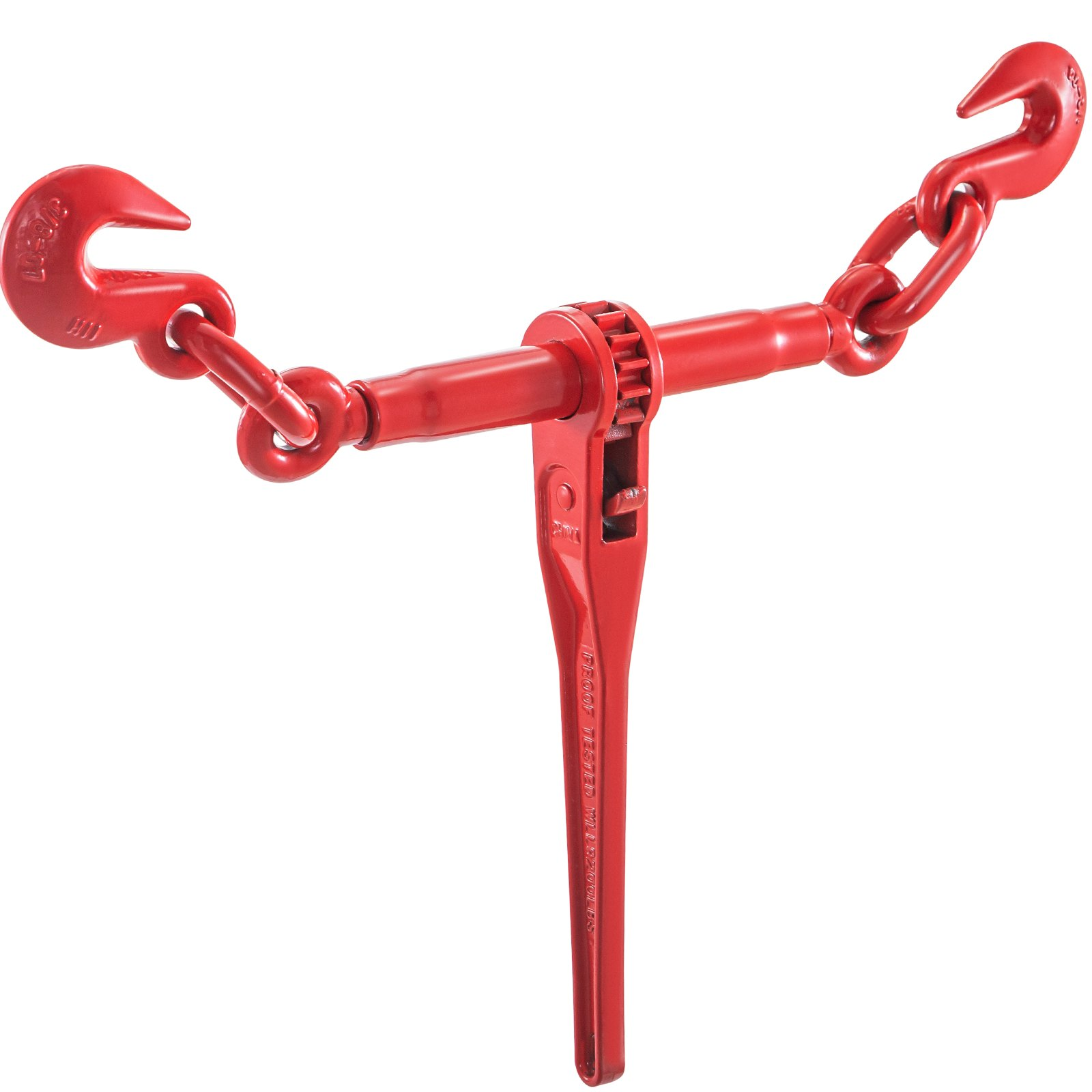 VEVOR 9215LBS 3/8" – 1/2" Ratchet Binders 9,215 LBS Secure Working Load, G70 Hooks and Adjustable Length, for Grade 70-80 Chains, Tie Down, Hauling, Towing, 2-Pack, Red