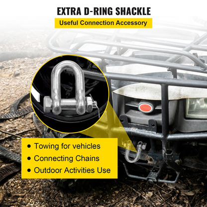 VEVOR V Bridle Chain, 8 mm x 60 cm Bridle Tow Chain, Grade 80 V-Bridle Transport Chain, 4898 kg Break Strength with TJ Hooks and Crab Hooks, Heavy Duty Pear Link Connector and Chain Shorteners