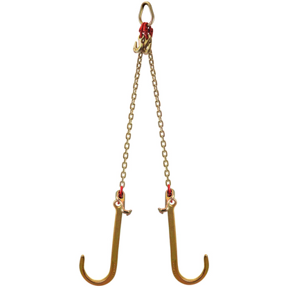 VEVOR V Bridle Chain, 8 mm x 60 cm Bridle Tow Chain, Grade 80 V-Bridle Transport Chain, 4898 kg Break Strength with TJ Hooks and Crab Hooks, Heavy Duty Pear Link Connector and Chain Shorteners