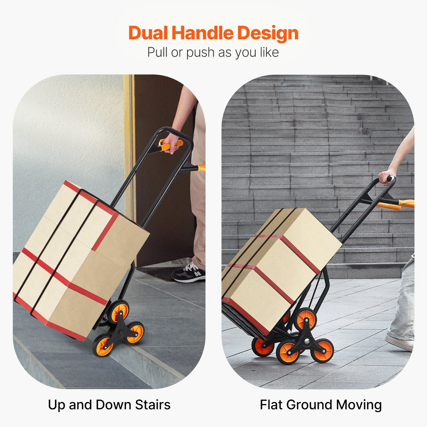 VEVOR Stair Climbing Cart Heavy Duty Folding Hand Truck Dolly 440 lbs 6 Wheels