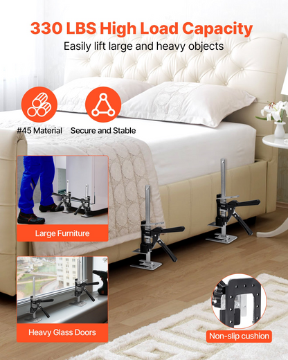 VEVOR Labor Saving Arm Jack 2 PCS 150kg Bearing Capacity Lifting to 180mm Black