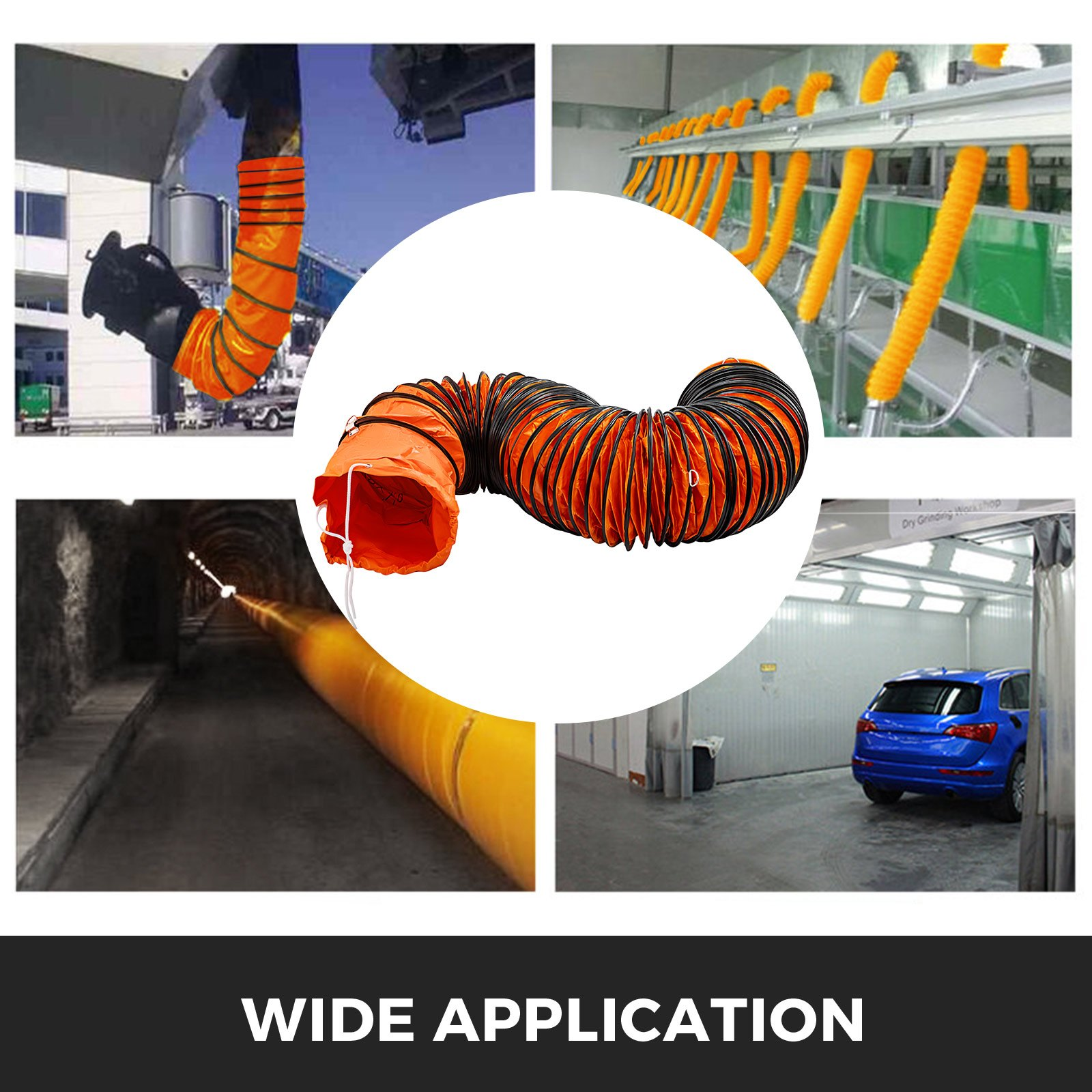 7.6 M/25 Ft Pvc Flexible Duct Hosing For 250 Mm/10 Inch Diameter Exhaust Fan