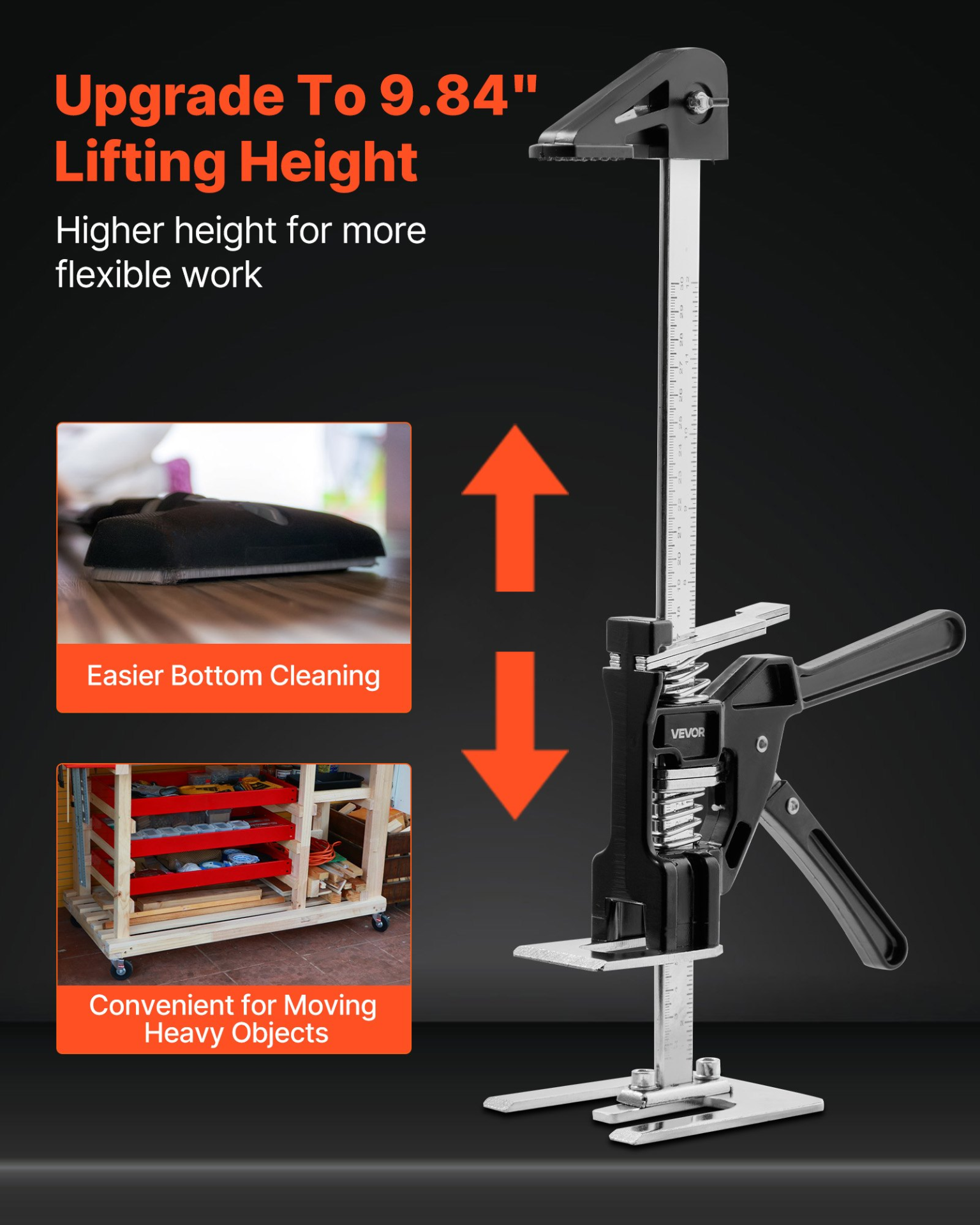 VEVOR Labor Saving Arm Jack 2 PCS 150kg Bearing Capacity Lifting to 250mm Black