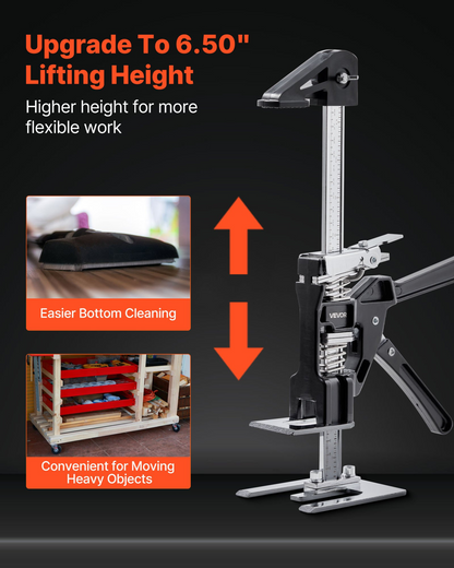 VEVOR Labor Saving Arm Jack 2 PCS 200kg Capacity 2 Modes Lifting to 165mm Black