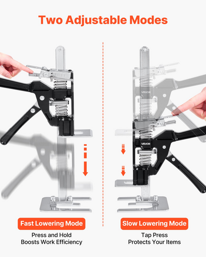 VEVOR Labor Saving Arm Jack 2 PCS 200kg Capacity 2 Modes Lifting to 235mm Black