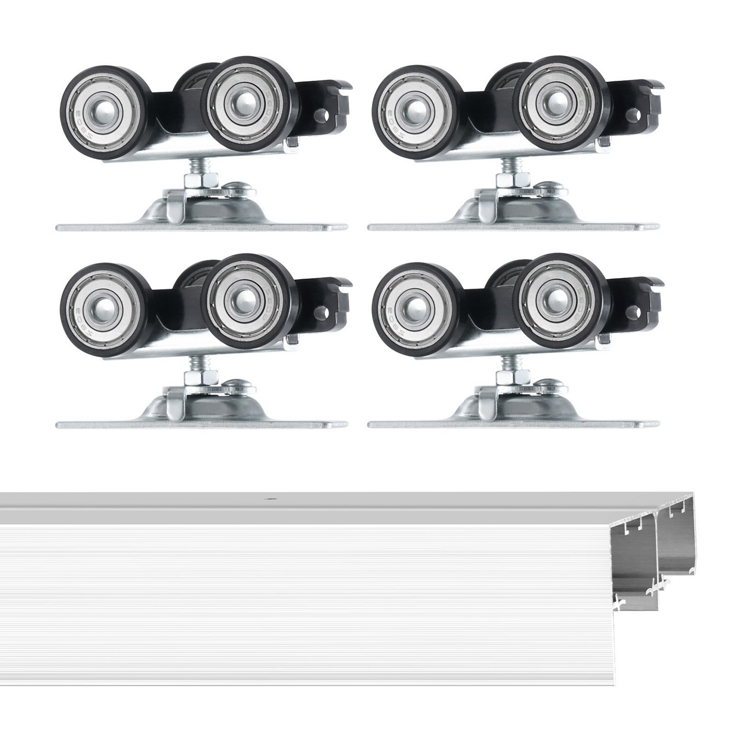 VEVOR Bypass Door Hardware 6ft Bypass Closet Door Track Kit for 2 Door System
