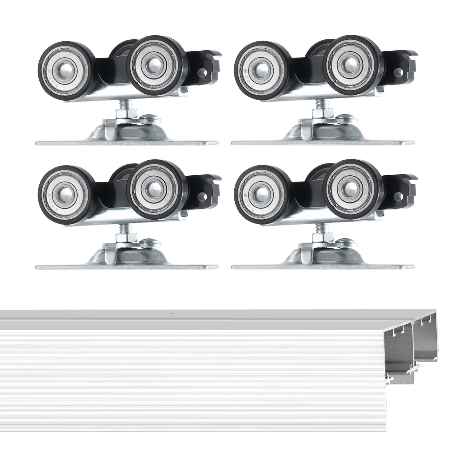 VEVOR Bypass Door Hardware 6ft Bypass Closet Door Track Kit for 2 Door System