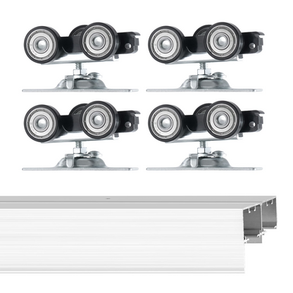 VEVOR Bypass Door Hardware 6ft Bypass Closet Door Track Kit for 2 Door System