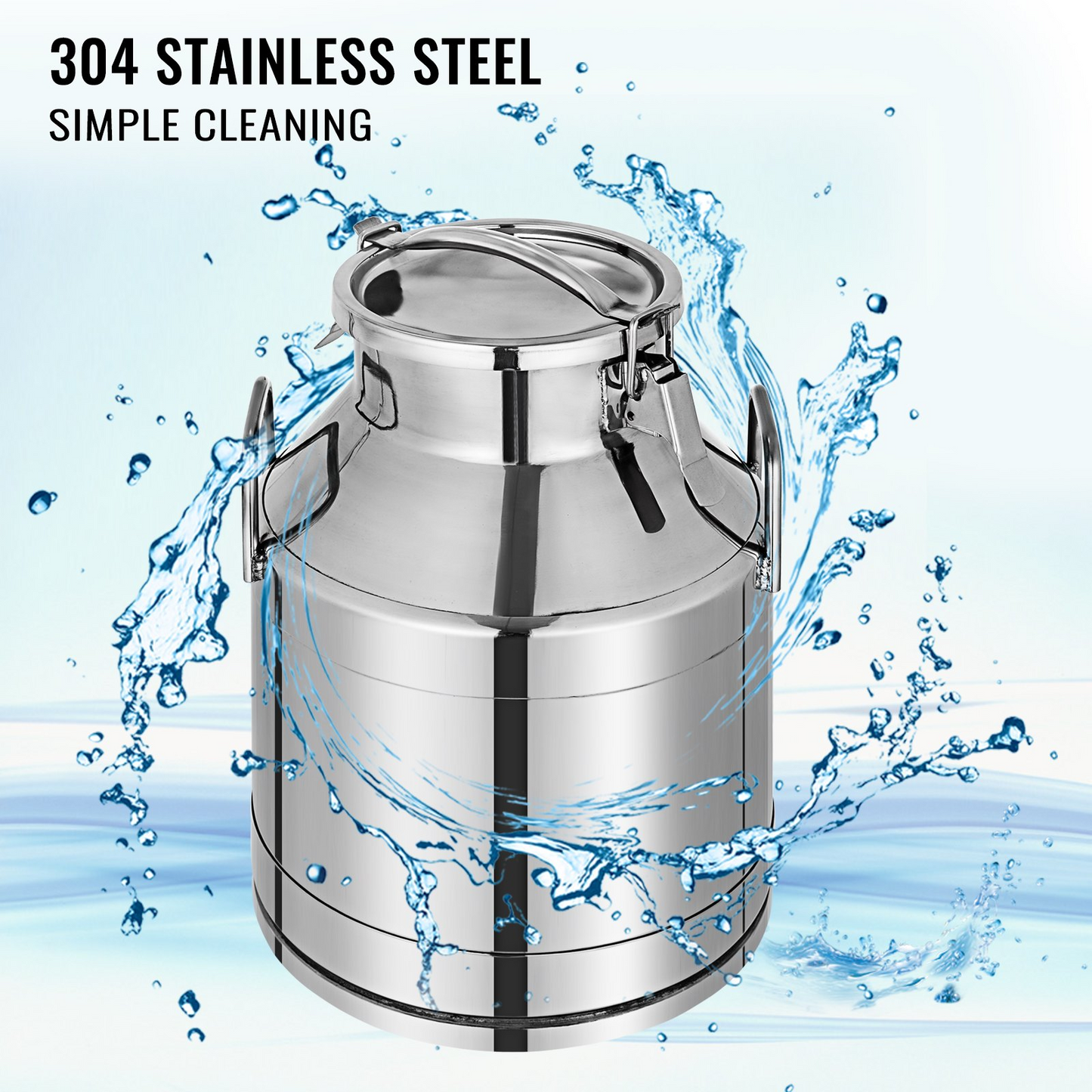 VEVOR Stainless Steel Milk Can 20 Liter/5.25 Gallon Pail Bucket Tote Jug Milk Can Canister Milk Pot Bucket Stainless Steel Milk Can with Sealed Lid Heavy Duty