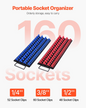 Portable Socket Organizer Set 2PCS 160 Clips Steel Socket Tray Metric/SAE