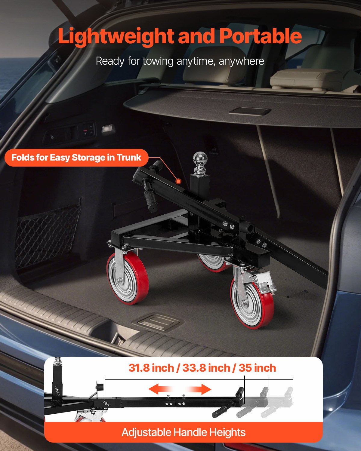 Trailer Dolly 3500lbs Tongue Weight Capacity 18 and 22 inch Height Adjustable