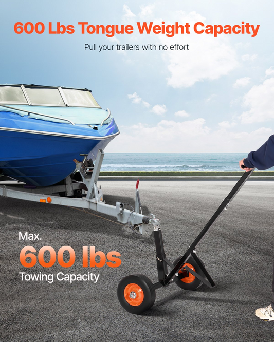 600lbs Trailer Dolly 16.5 and 22 inAdjustable Height 1-7/8 in Ball Solid Tires