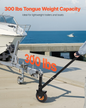 300lbs Adjustable Trailer Dolly 16.5 and 22 in Height 1-7/8 and 2 in Balls