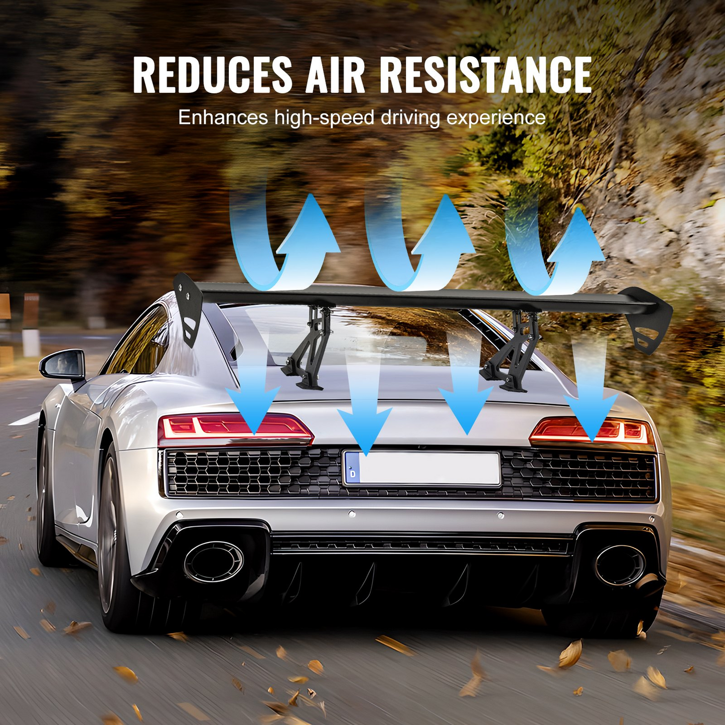 VEVOR Universal Rear Spoiler GT Style Adjustable Trunk Wing Car Racing 43.3"/110 cm