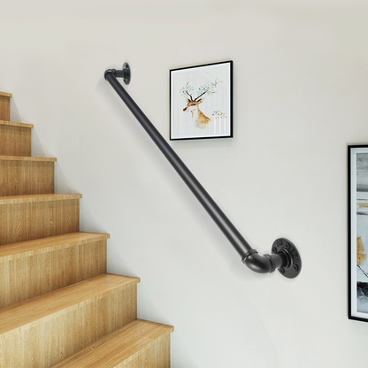 VEVOR Pipe Stair Handrail Staircase Handrail 61 cm Carbon Steel for Wall Mount