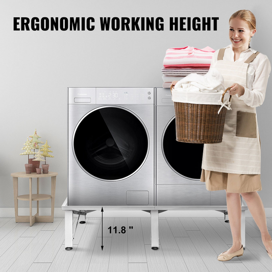 VEVOR Laundry Pedestal 124x54.9 cm Universal Laundry Pedestal 30 cm Height Laundry Pedestal Universal with Height-adjustable Feet for Washing Machines, Dryers, Freezers or Refrigerator