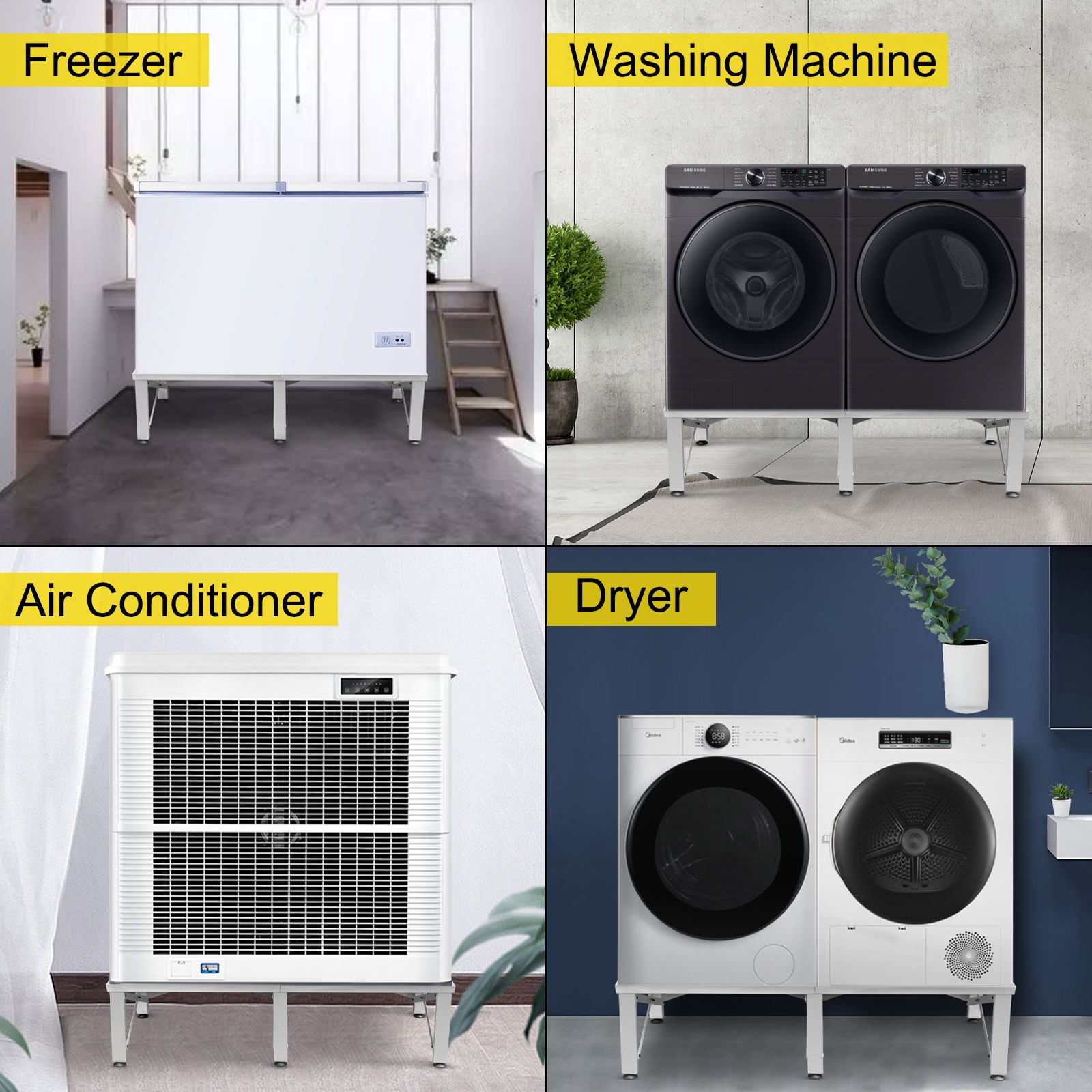 VEVOR Laundry Pedestal 124x54.9 cm Universal Laundry Pedestal 30 cm Height Laundry Pedestal Universal with Height-adjustable Feet for Washing Machines, Dryers, Freezers or Refrigerator