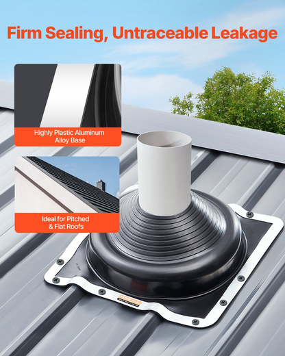 VEVOR 2 Pcs Metal Roof Pipe Flashing Boots Fit 6-3/4" - 14" Pipe High Temp EDPM
