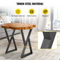 VEVOR Z Shape Metal Table Legs Dining Table Legs 28"x18"/71.1 x 45.7 cm Desk Legs Set of 2