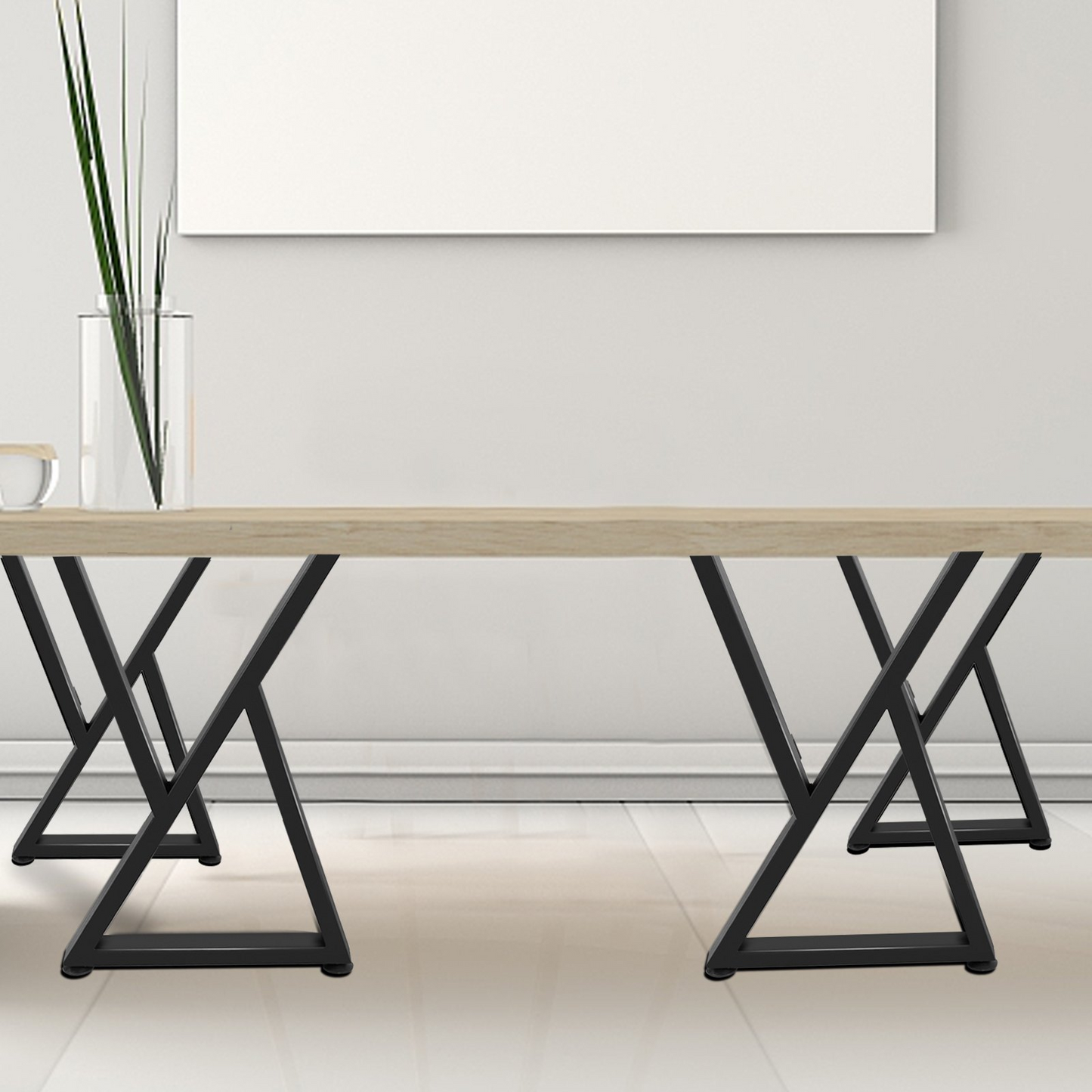 VEVOR Z Shape Metal Table Legs Dining Table Legs 28"x18"/71.1 x 45.7 cm Desk Legs Set of 2
