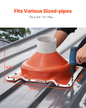 VEVOR 2 Pcs Metal Roof Pipe Flashing Boot Fit 6-3/4"-14" Pipe High Temp Silicone