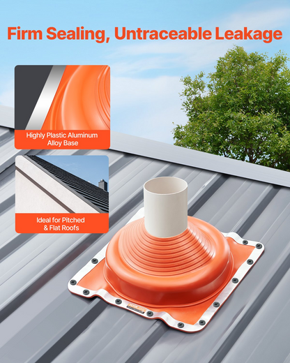 VEVOR 2 Pcs Metal Roof Pipe Flashing Boot Fit 6-3/4"-14" Pipe High Temp Silicone