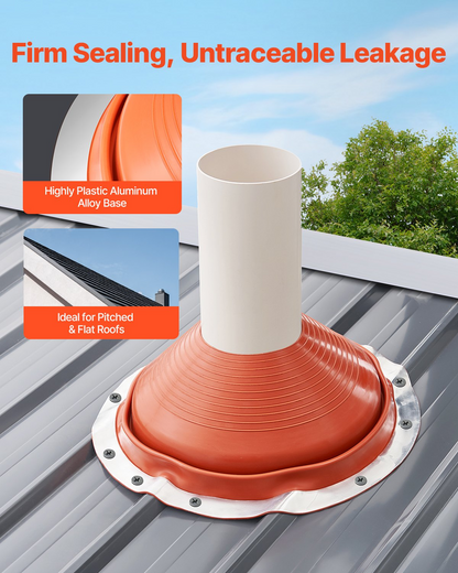 VEVOR Metal Roof Pipe Flashing Boot Fits 10" - 19" Pipe High Temp Red Silicone